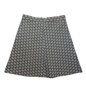 NWT Zara Womens Size Large black, white Jacquard Print Knee Length A-line skirt